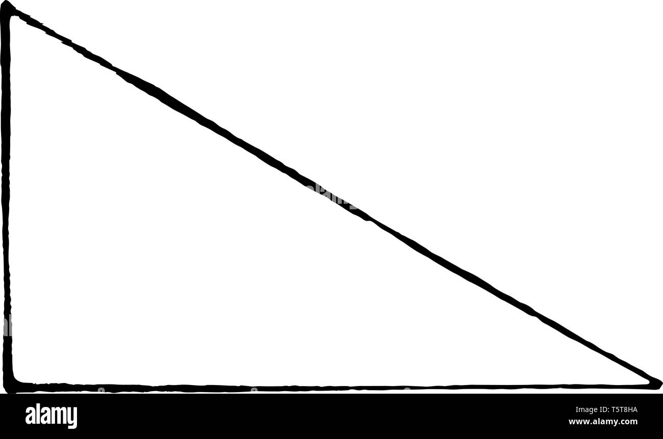 L'image montrant un triangle un angle droit est un triangle ayant un angle droit, vintage dessin ou gravure illustration. Illustration de Vecteur