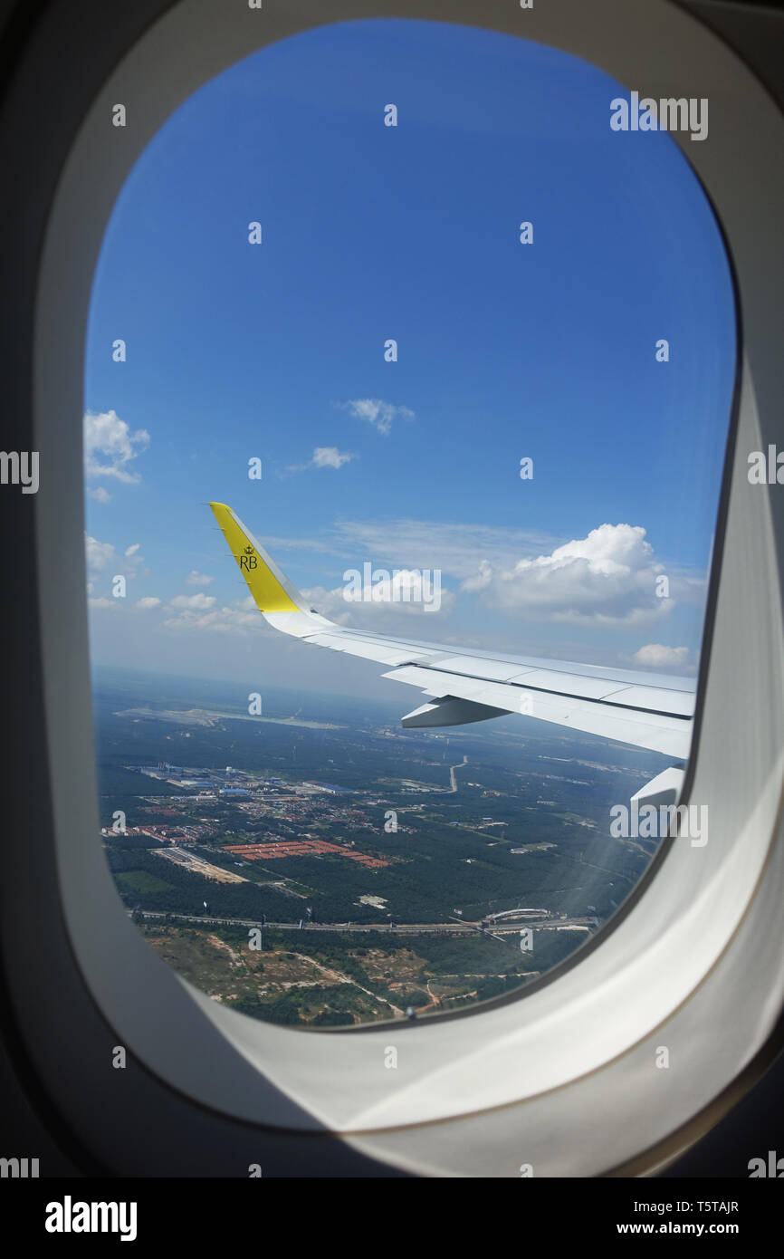 Royal Brunei Airlines sur l'aile d'avion logo Banque D'Images