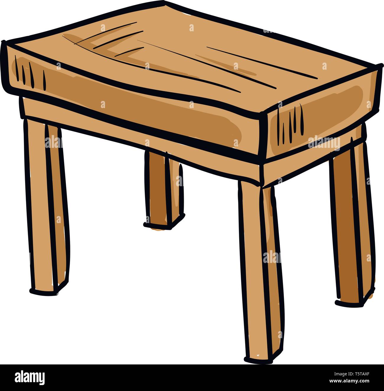 Peinture d'une vieille table en bois de couleur brune bien adapté pour effectuer les tâches de bureau et l'étude vector dessin en couleur ou de l'illustration Illustration de Vecteur