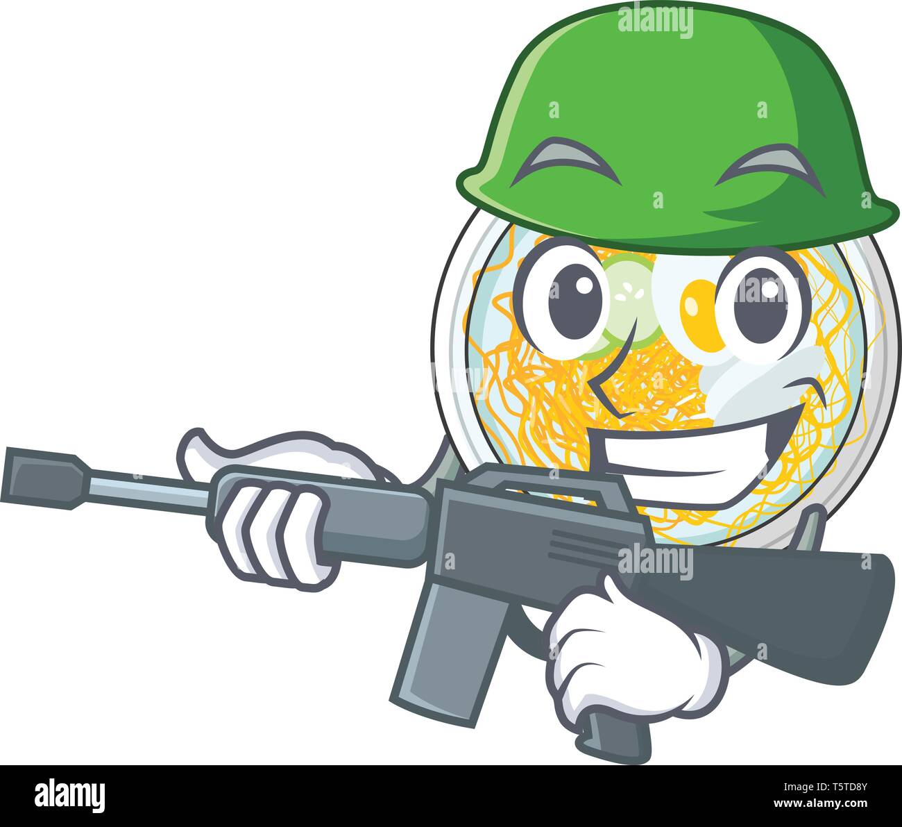 Naengmyeon armée servi sur une mascotte board Illustration de Vecteur