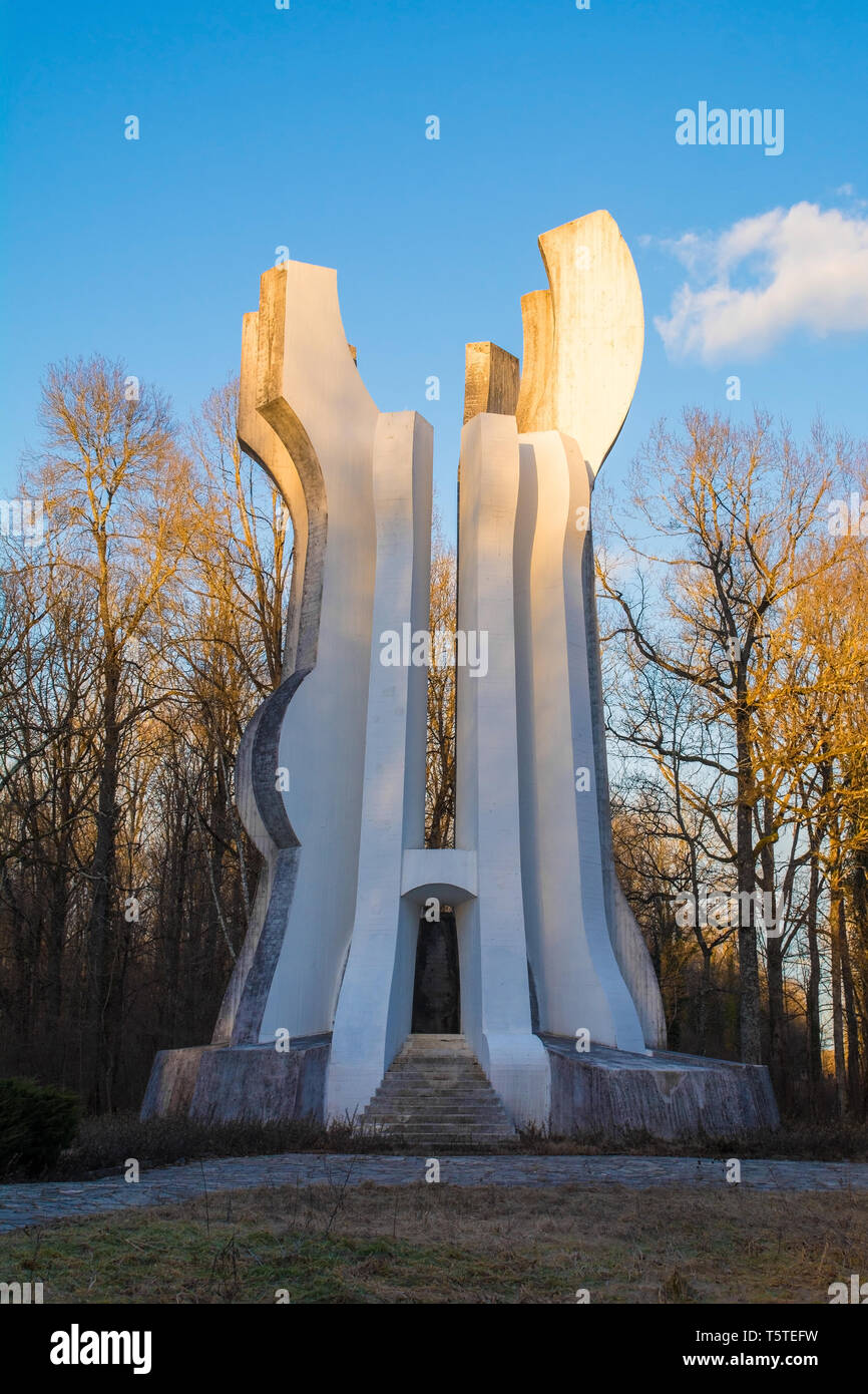 Zagreb, Croatie - 3 janvier 2019. Le monument au détachement en forêt dans Sisak-Moslavina County Brezovica, Croatie centrale - une ère Yougoslavie wo Banque D'Images