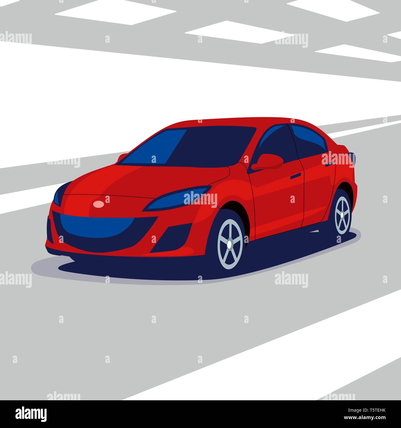 Voiture japonaise moderne en bleu et rouge dans un tunnel routier avec éclairage, télévision vector illustration Illustration de Vecteur Voiture japonaise moderne en bleu et rouge dans un tunnel routier avec éclairage, télévision vector illustration Illustration de Vecteur