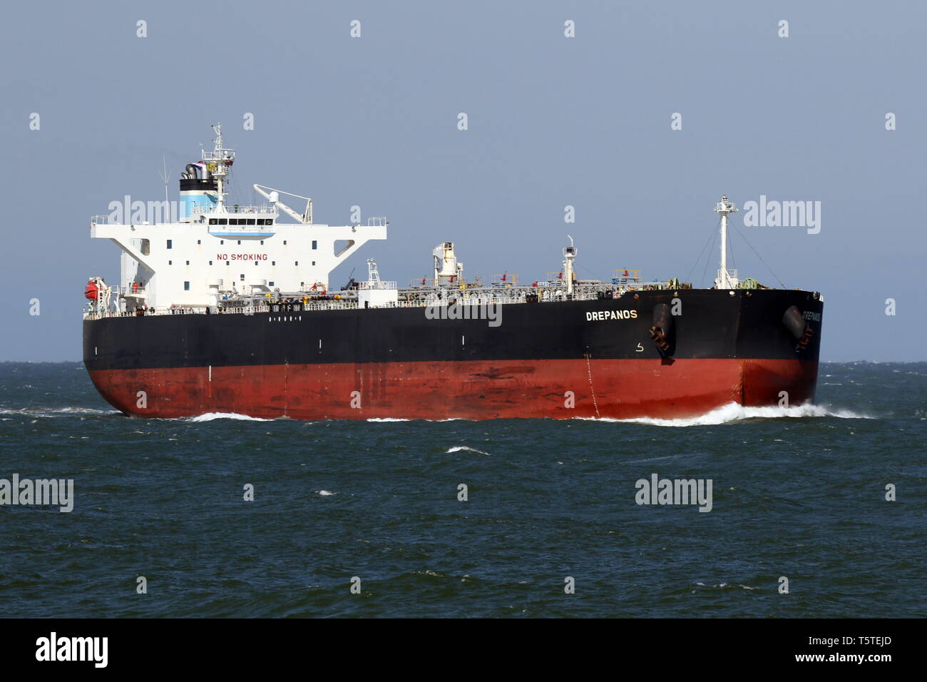 Les pétroliers Drepanos atteint le port de Rotterdam le 10 avril 2019. Banque D'Images