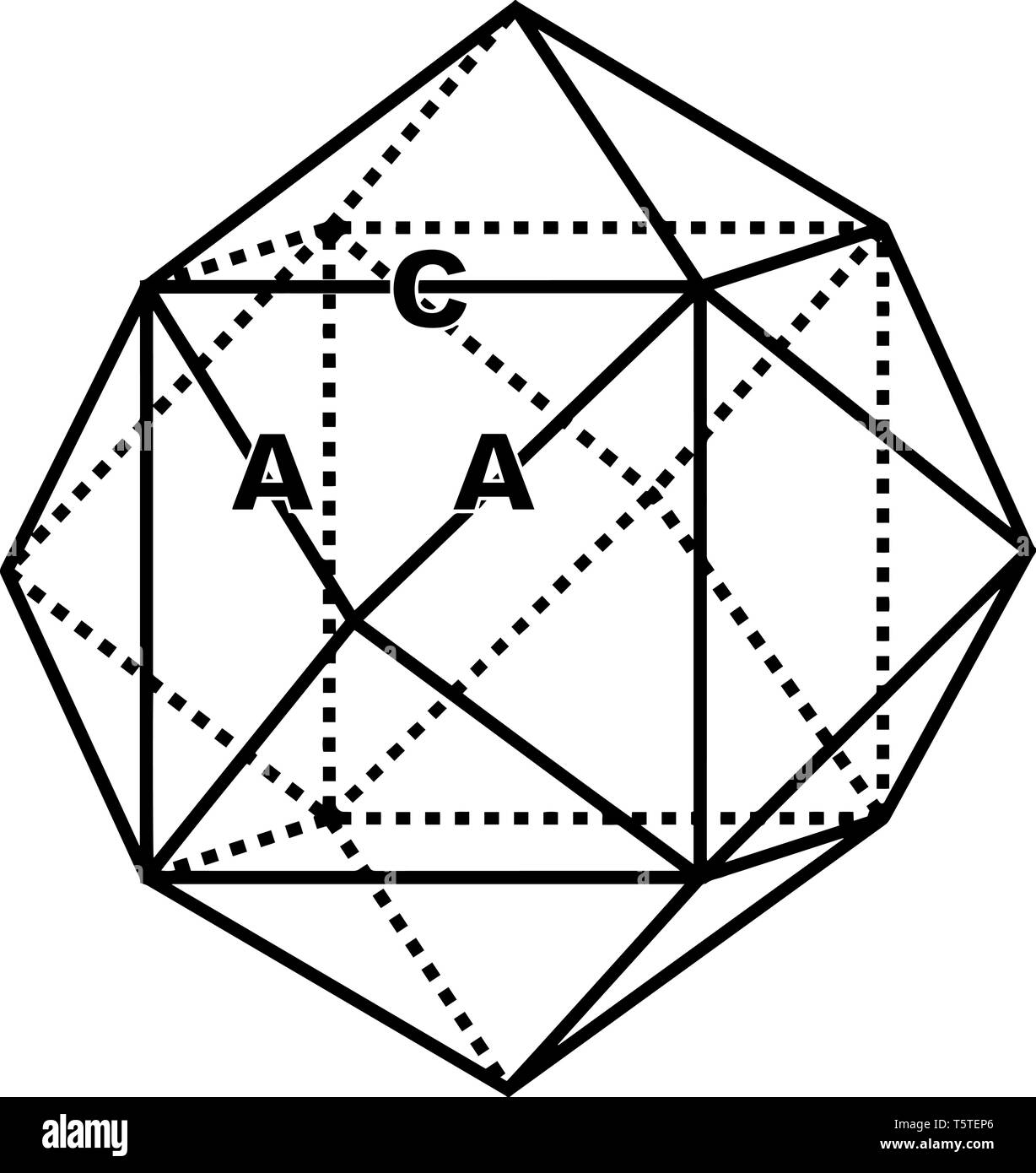 C'est figure comme le solide triakis-octaèdre. Il est également bordé par vingt-quatre triangles isocèles. Les 4 côtés du carré en forme de pyramide a Illustration de Vecteur