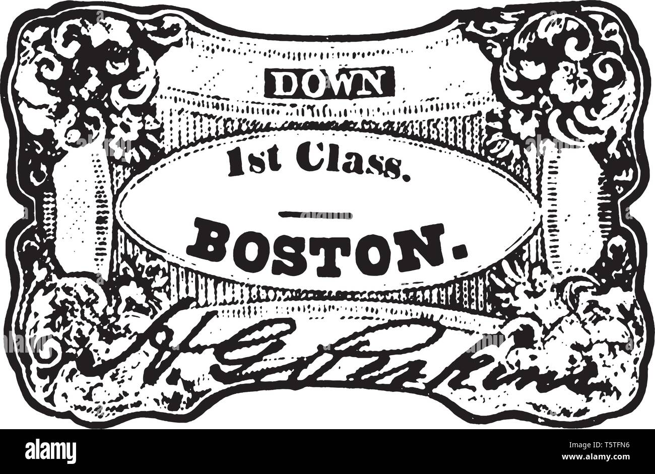 Renseignements sur les billets de chemin de fer et les types et les tarifs à partir de la source officielle de voyage ferroviaire britannique, vintage dessin ou gravure illustration. Illustration de Vecteur