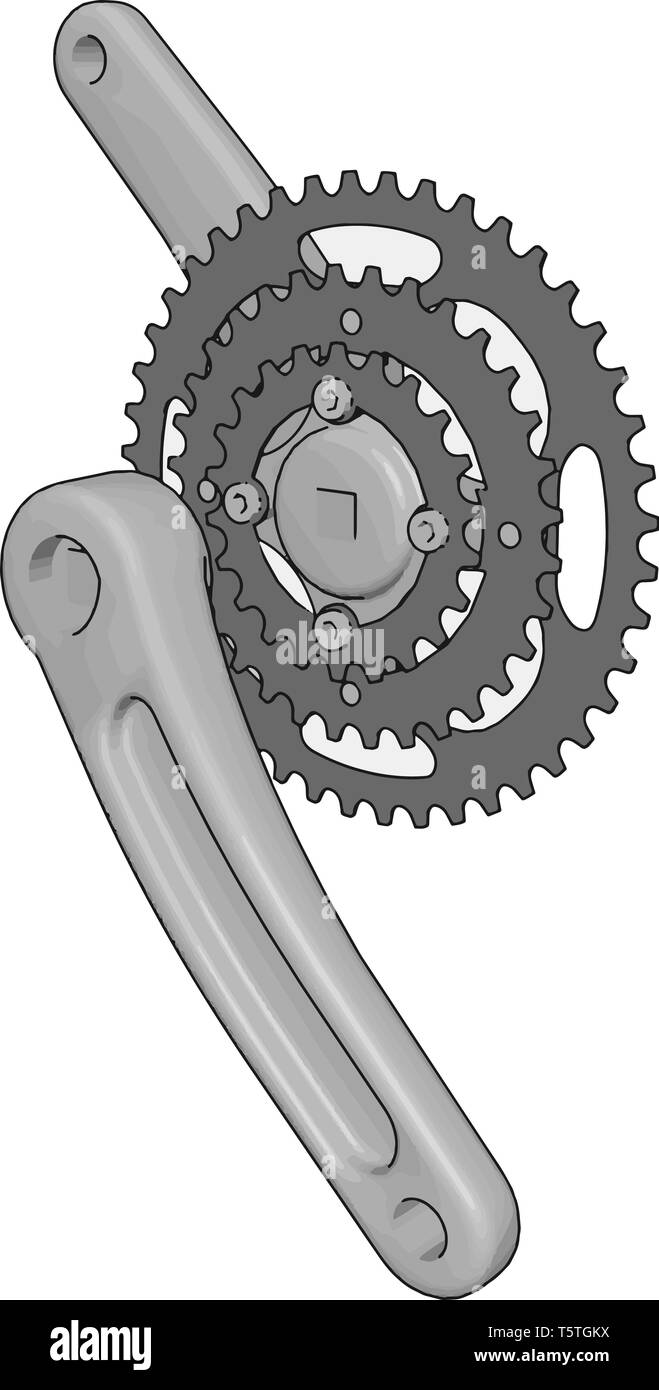 Chaîne de vélo gris joints toriques avec bras de manivelle de pédale vector illustration sur fond blanc Illustration de Vecteur
