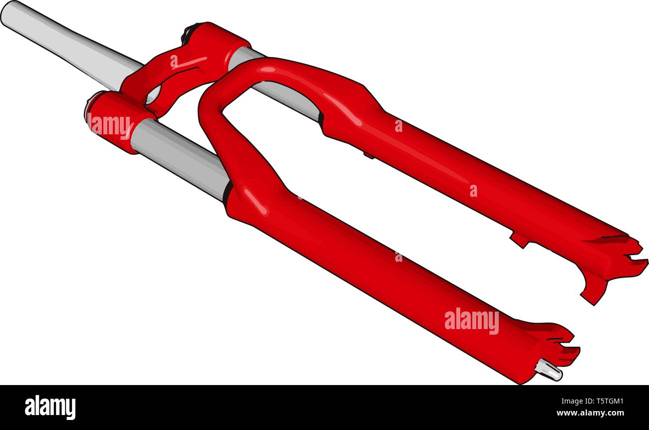 Râteau à vélo gris et rouge sur fond blanc d'illustration vectorielle Illustration de Vecteur