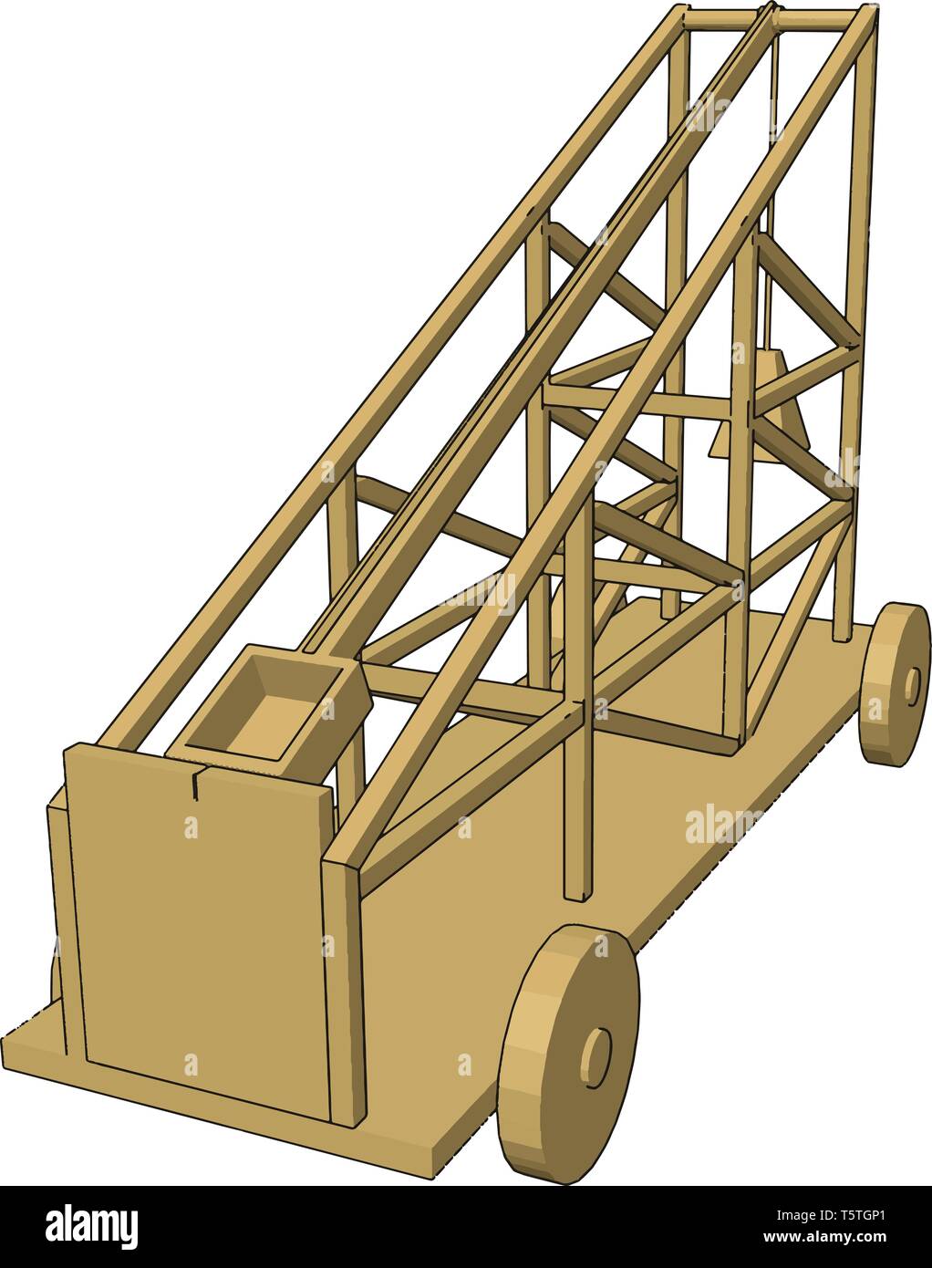 La construction du véhicule de transport gris simple avec la plate-forme vector illustration sur fond blanc Illustration de Vecteur