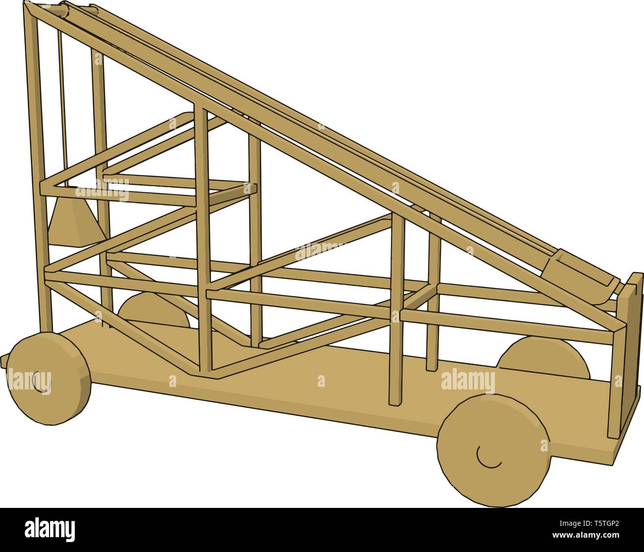 La construction du véhicule de transport gris simple avec la plate-forme vector illustration sur fond blanc Illustration de Vecteur