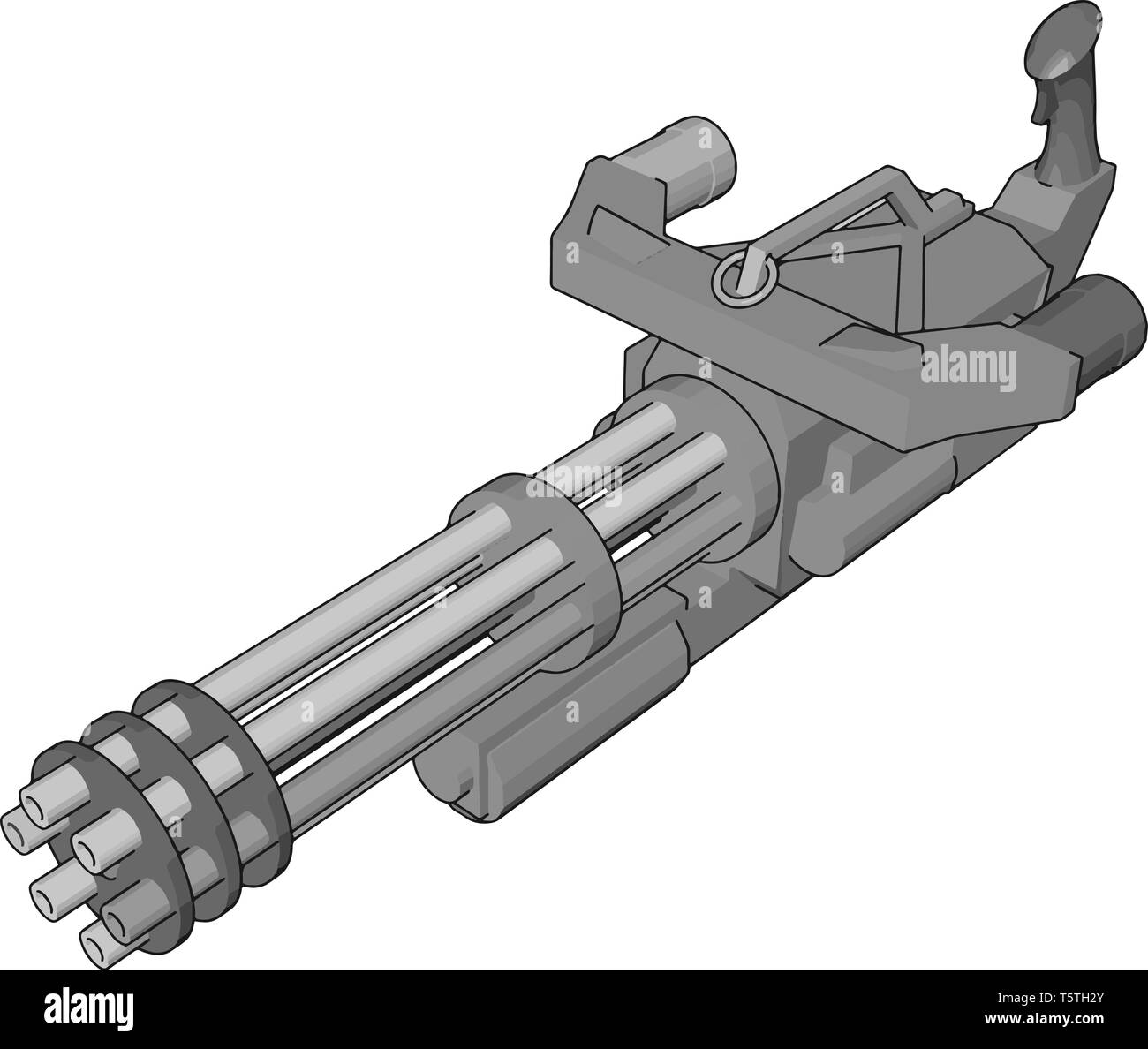 Illustration 3D de vecteur sur fond blanc d'un appareil militaire gun Illustration de Vecteur