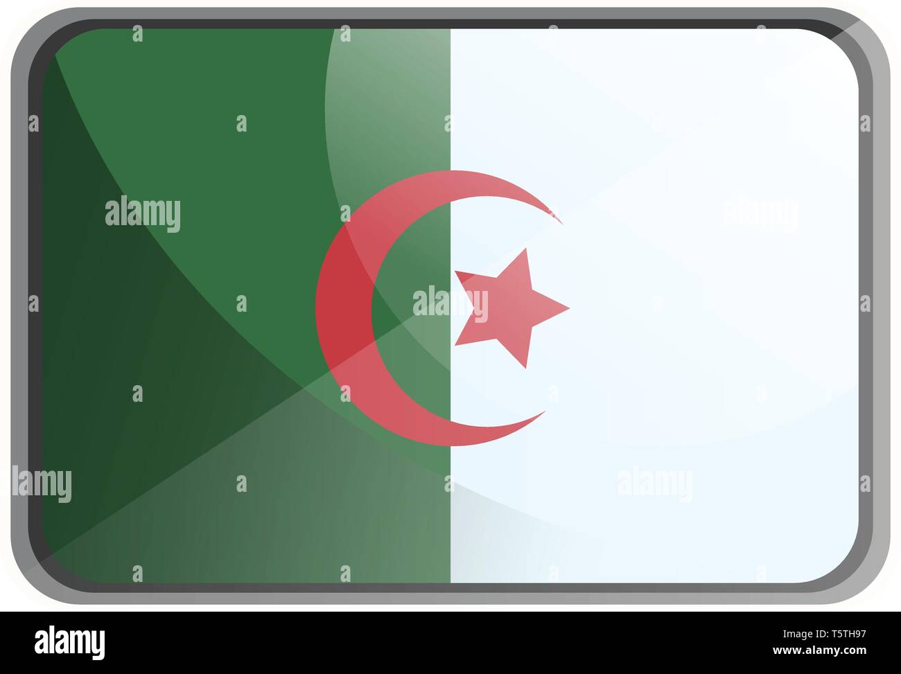 Illustration vecteur de l'Algérie drapeau sur fond whte. Illustration de Vecteur