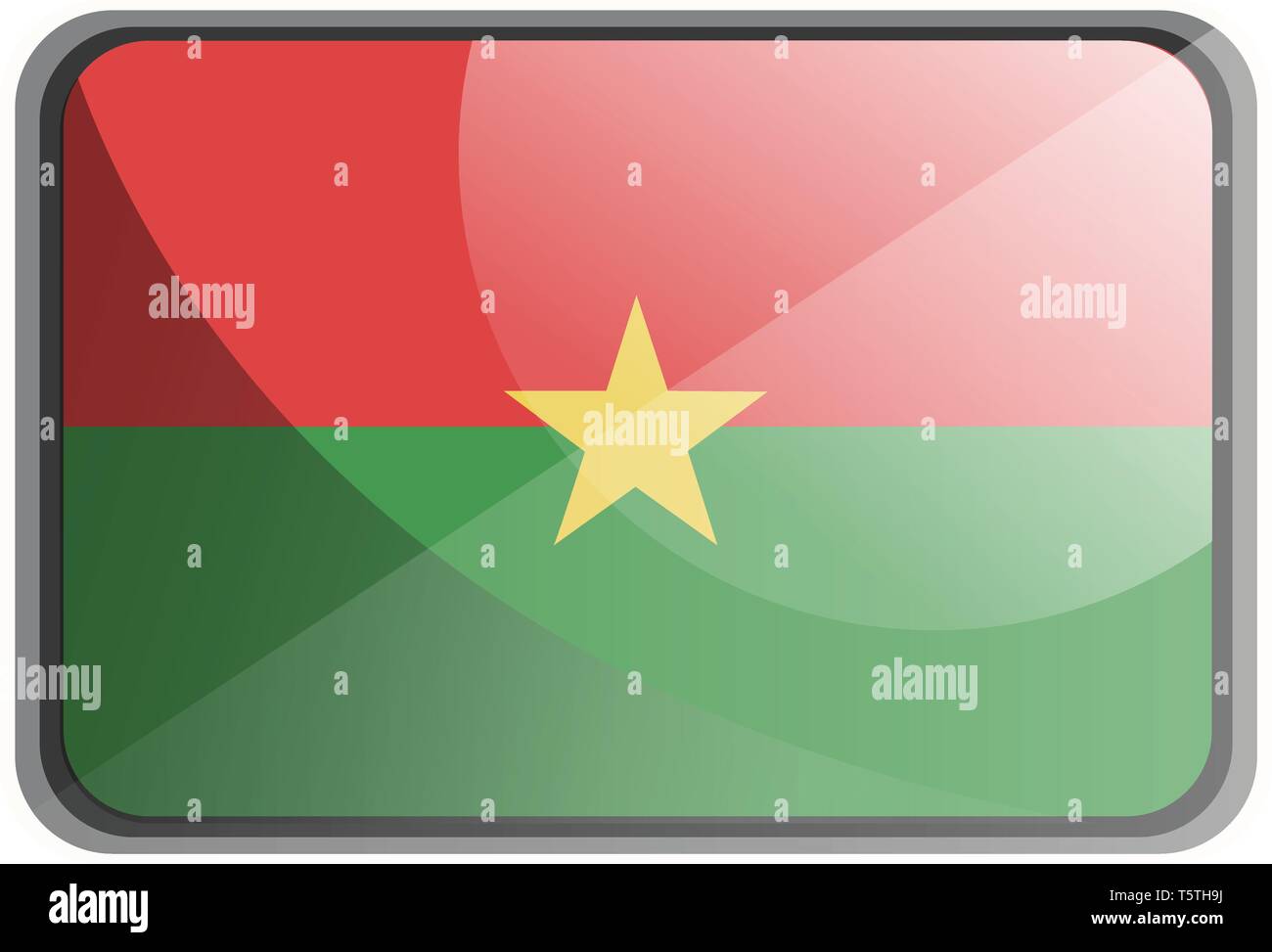 Vector illustration of Burkina Faso drapeau sur fond blanc. Illustration de Vecteur