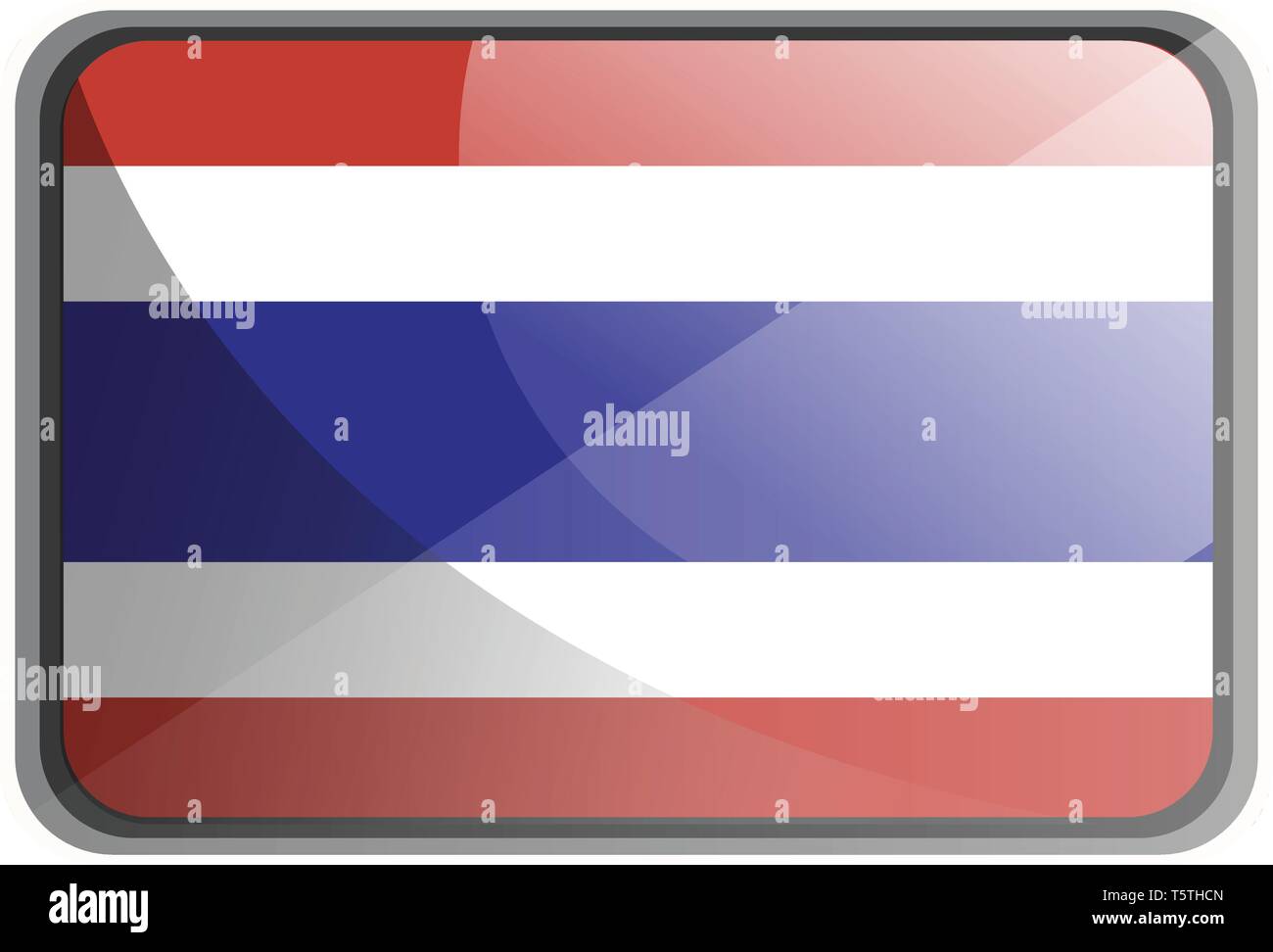 Vector illustration de Thaïlande drapeau sur fond blanc. Illustration de Vecteur