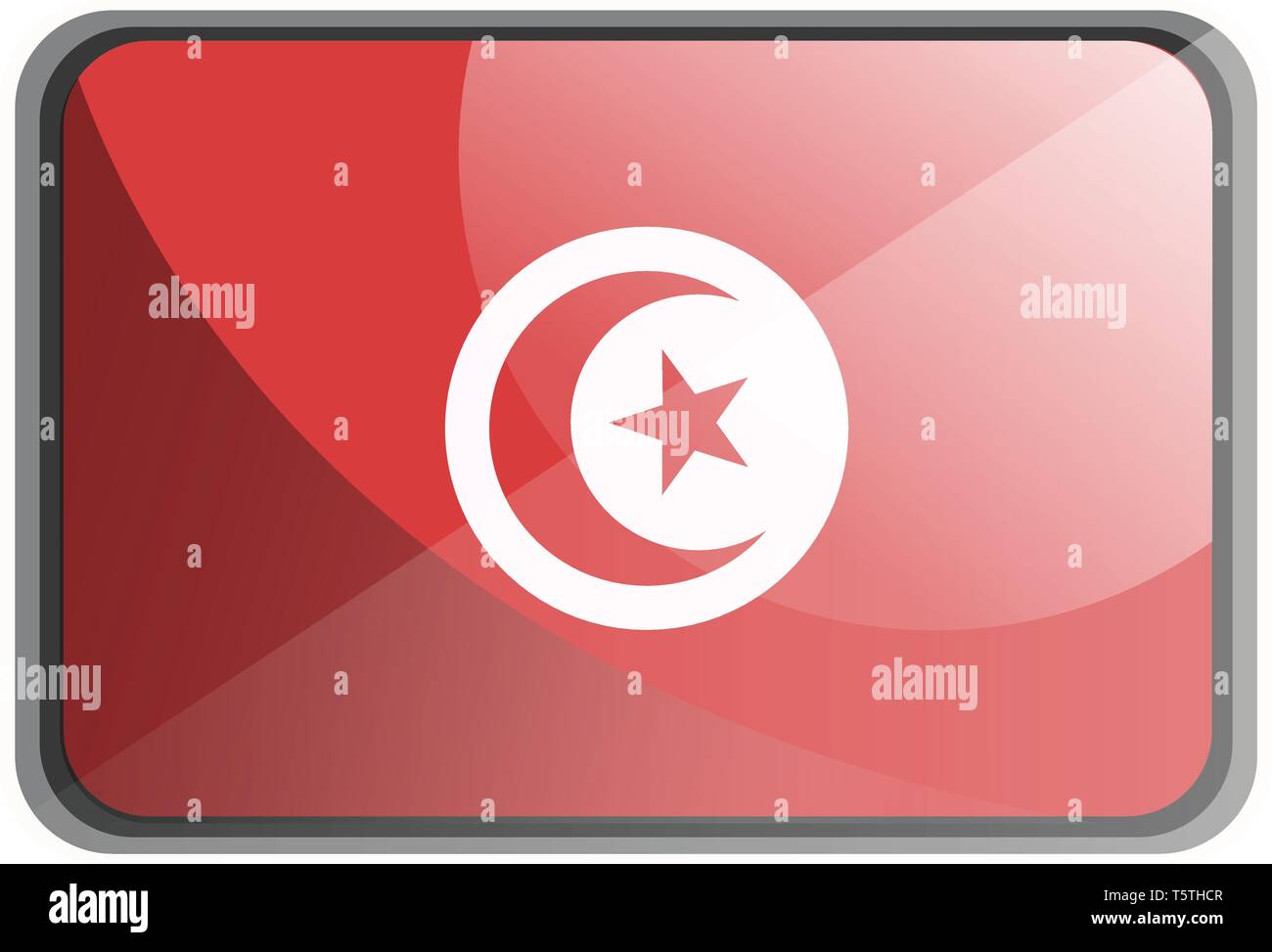 Vector illustration de Tunisie drapeau sur fond blanc. Illustration de Vecteur