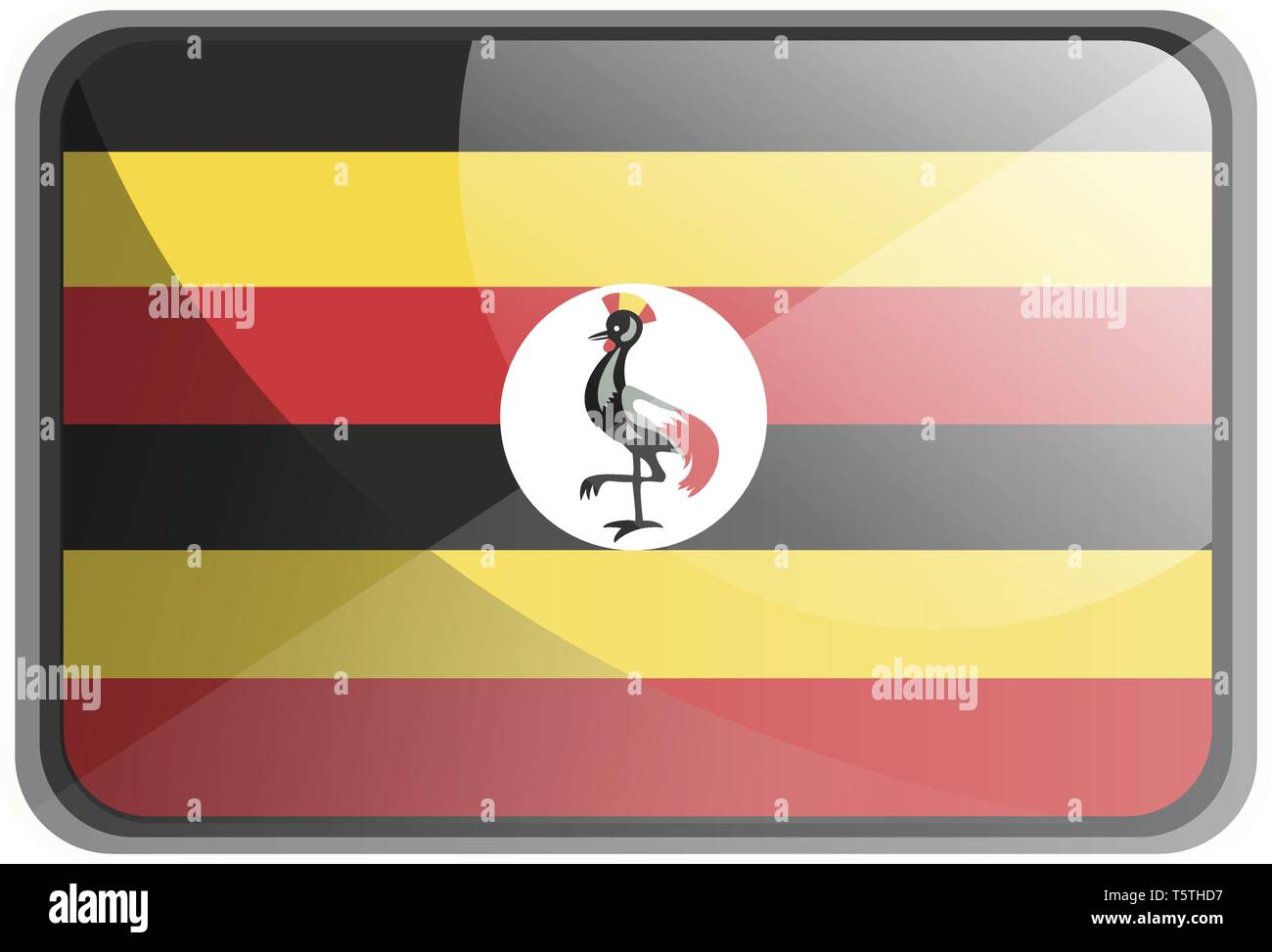 Illustration vecteur de l'Ouganda drapeau sur fond blanc. Illustration de Vecteur