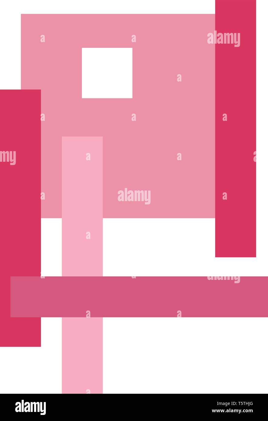 L'art abstrait de l'autre des carrés et des rectangles colorés dans différentes nuances de rose vector dessin en couleur ou de l'illustration Illustration de Vecteur