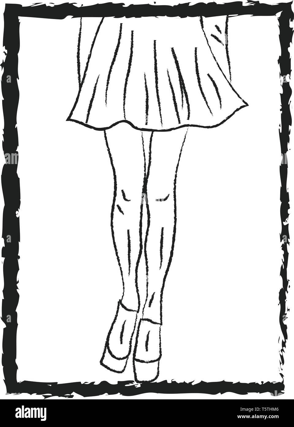 Un croquis d'une jupe courte de couleur ou de dessin vectoriel illustration  Image Vectorielle Stock - Alamy