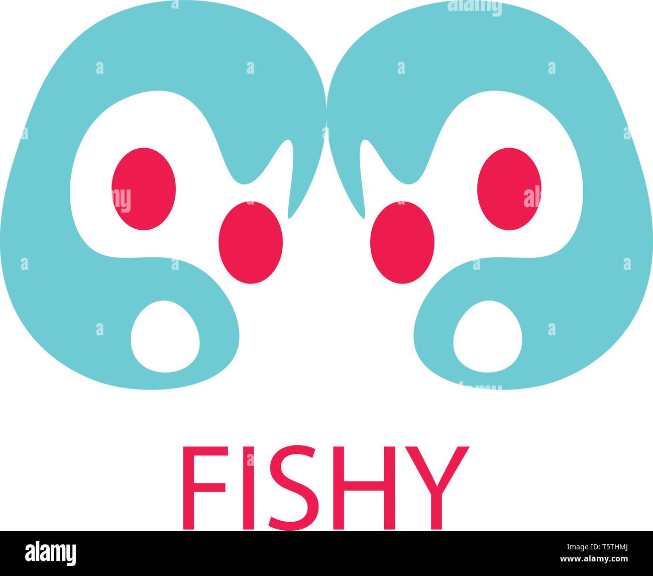 Un logo avec écrit poisson au bas de ce dessin en couleur ou de l'illustration vectorielle Illustration de Vecteur