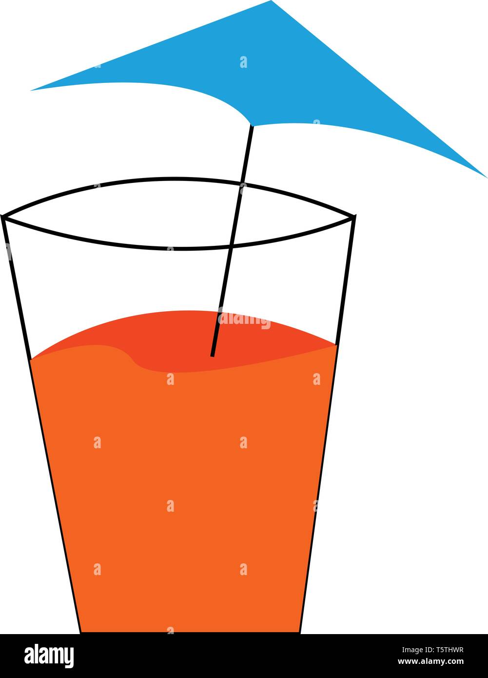 Un verre rempli de jus d'orange et bleu sur le dessus de ce dessin en  couleur ou de l'illustration vectorielle Image Vectorielle Stock - Alamy