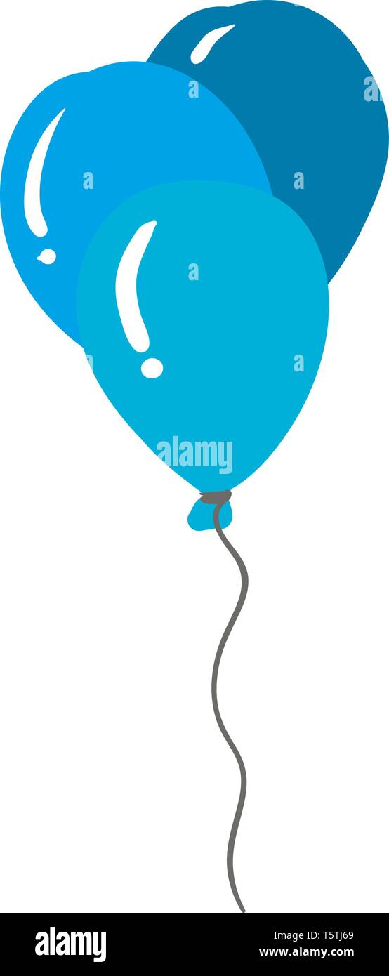 Trois ballons dans l'ombre ou la couleur bleu vector illustration Illustration de Vecteur