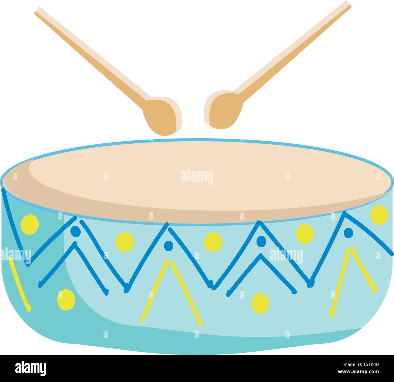 Un instrument de batterie musicale ou vecteur illustration couleur Illustration de Vecteur