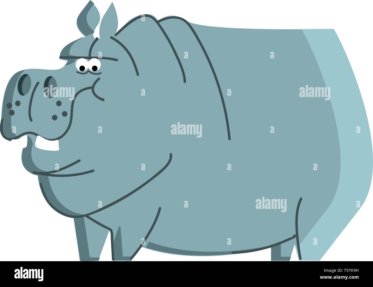 Angry hippo bleu ou vecteur illustration couleur Illustration de Vecteur