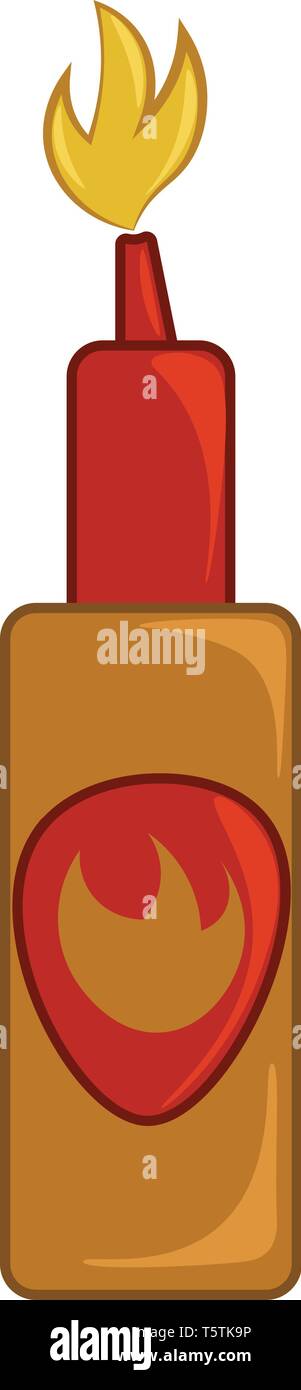Une bouteille de sauce piquante ou vecteur illustration couleur Illustration de Vecteur