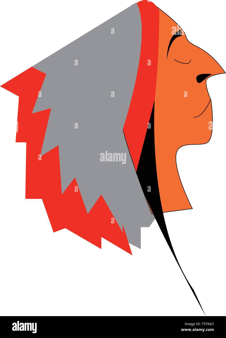 Native American head vector illustration couleur ou costume Illustration de Vecteur