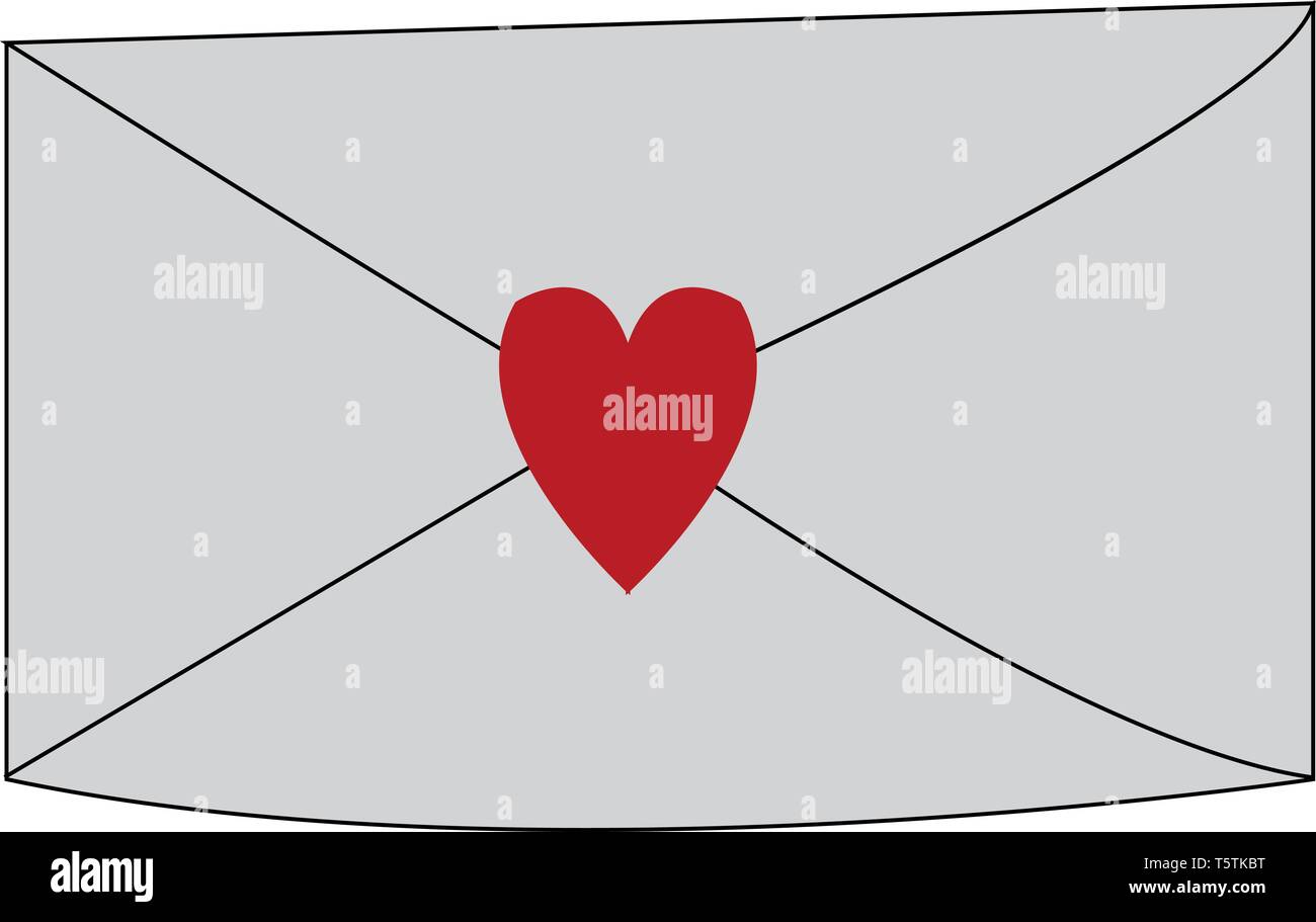 Une lettre d'amour ou vecteur illustration couleur Illustration de Vecteur
