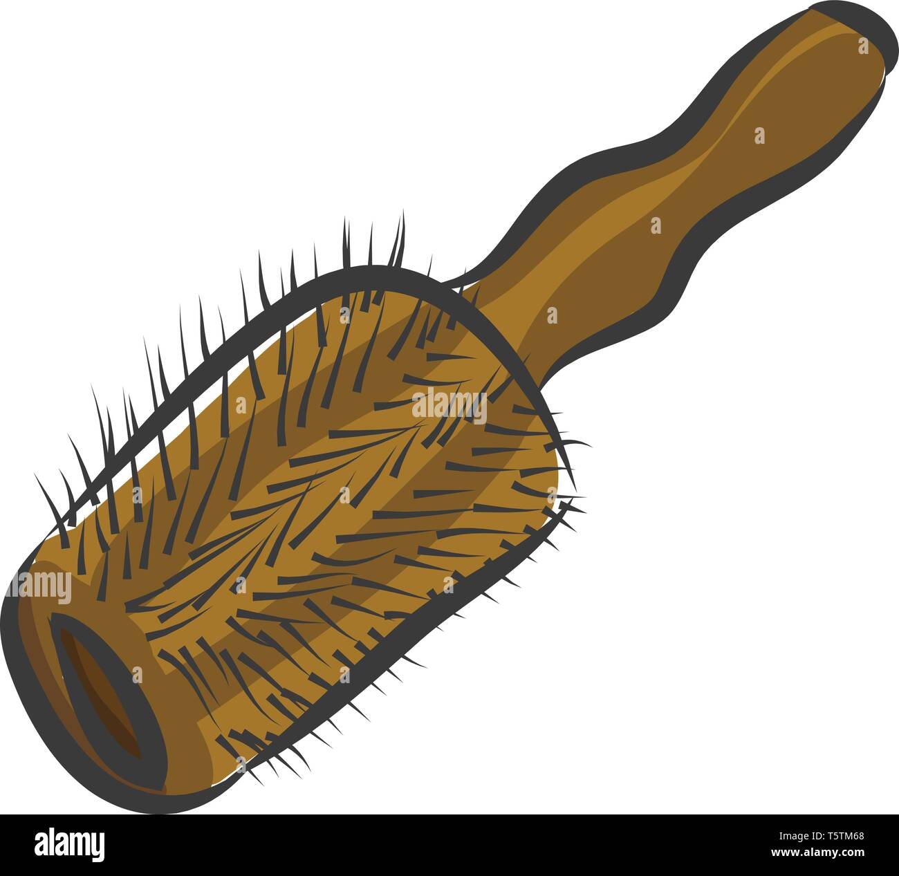 Brosse à cheveux ronde marron vector illustration sur fond blanc Illustration de Vecteur