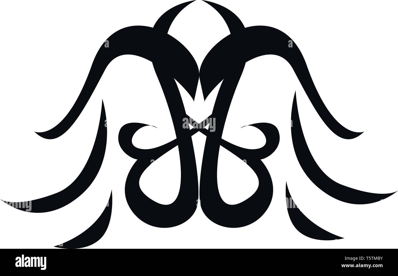 Noir et blanc simple sketch tatouage vector illustration sur fond blanc Illustration de Vecteur