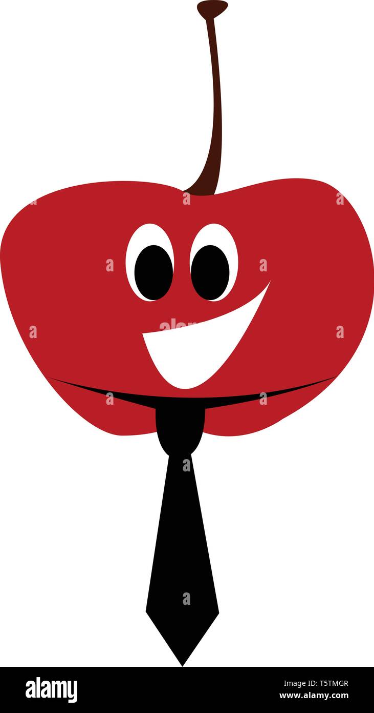 Heureux avec tomate cartoon vector black tie illustartion sur fond blanc Illustration de Vecteur