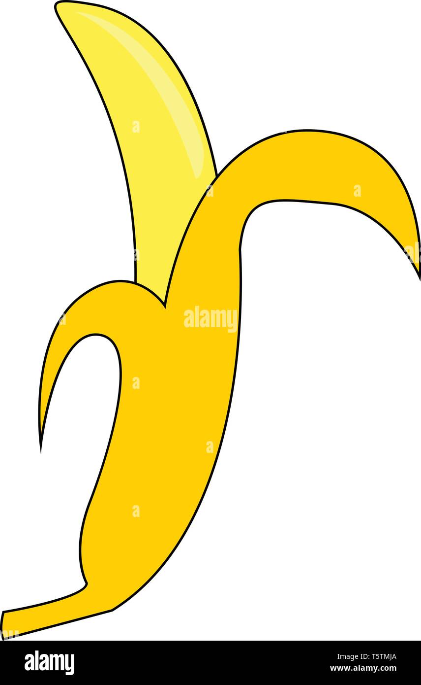 Cartoon vector illustration banane jaune sur fond blanc Illustration de Vecteur