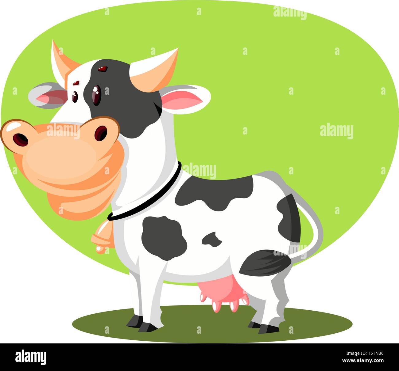 Une vache blanche avec une cloche liée à son cou, avec des cornes et en fond vert, Scénario, dessin en couleur ou d'illustration. Illustration de Vecteur Une vache blanche avec une cloche liée à son cou, avec des cornes et en fond vert, Scénario, dessin en couleur ou d'illustration. Illustration de Vecteur