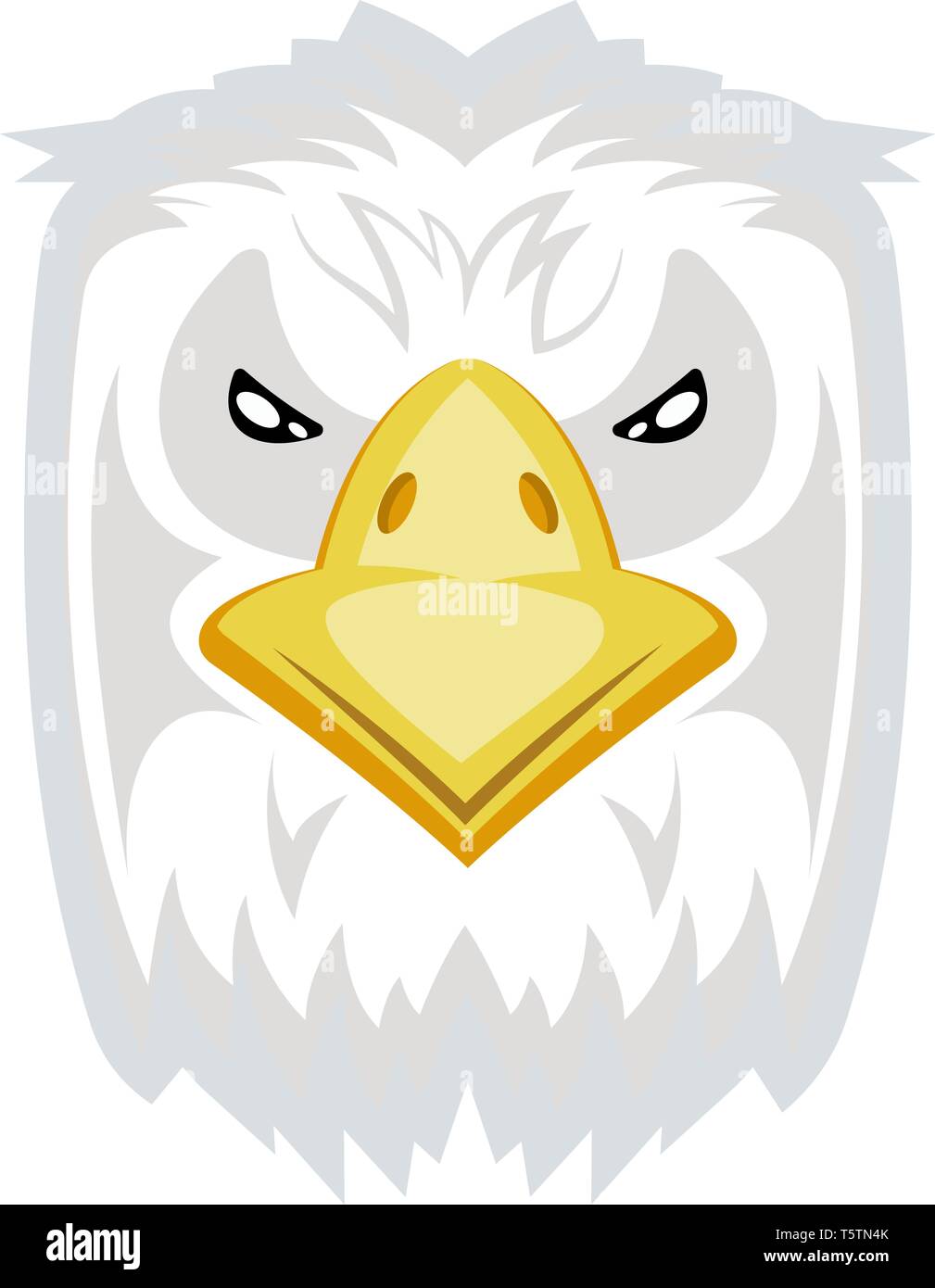 Une chouette blanche avec de grands yeux et les petits nez jaune en fond blanc, Scénario, dessin en couleur ou d'illustration. Illustration de Vecteur