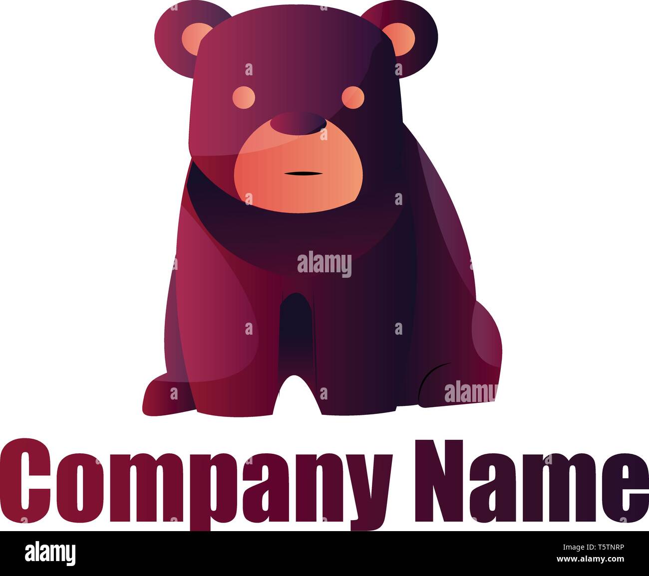 Ours violet logo vector design sur fond blanc Illustration de Vecteur
