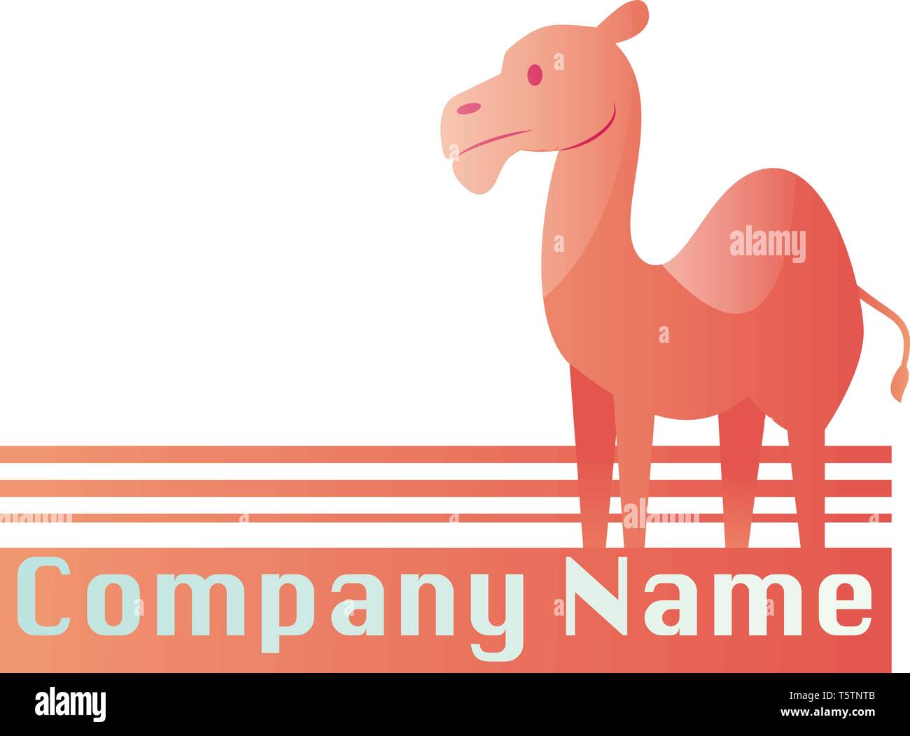 Chameau rose avec place pour un texte logo vector design sur un fond blanc Illustration de Vecteur