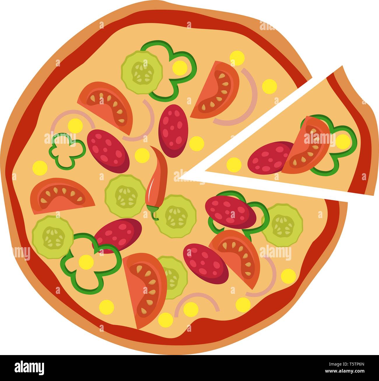 Pizza mexicaine épicée vecteur illustration sur fond blanc Illustration de Vecteur