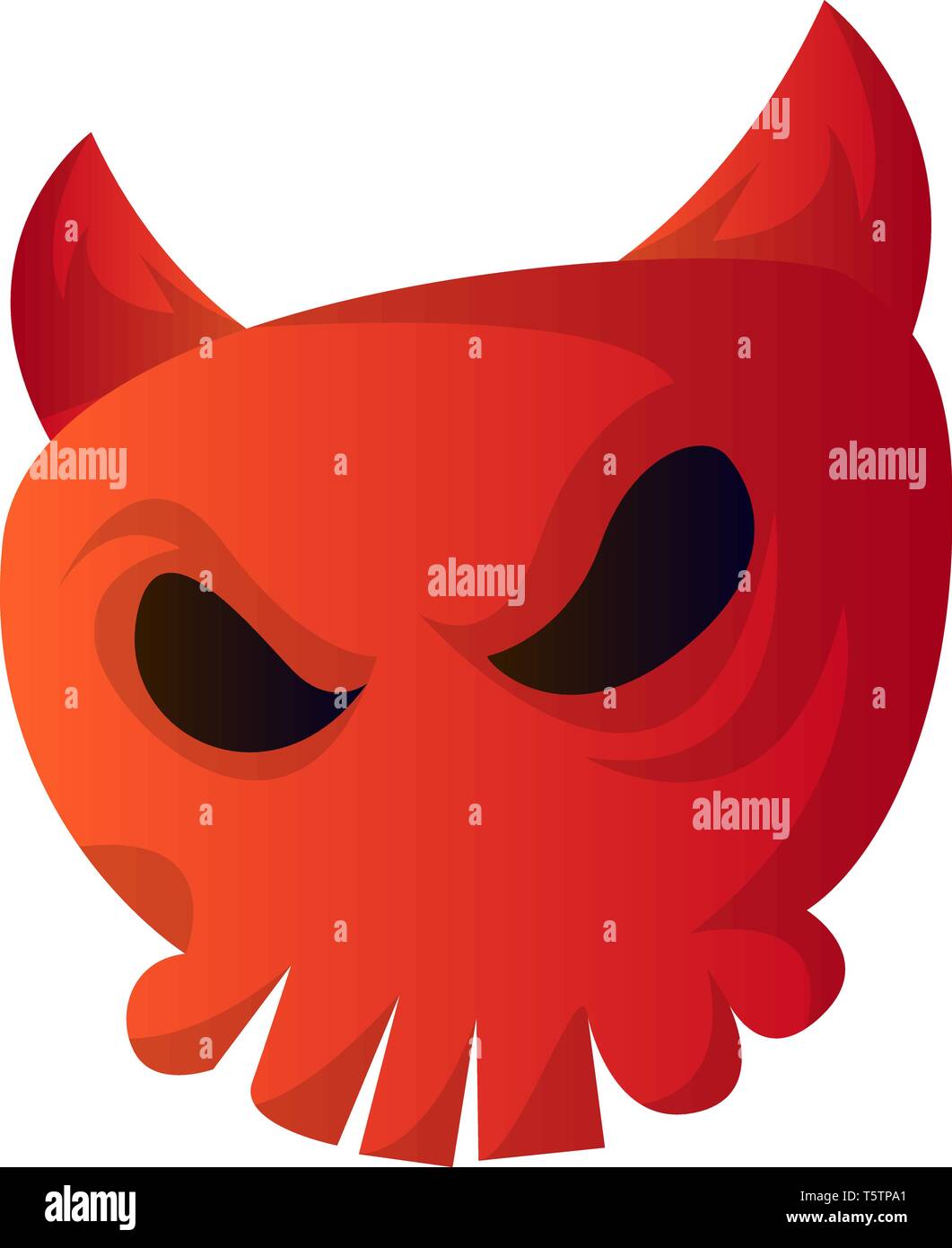Cartoon vector illustartion crâne diable rouge sur fond blanc Illustration de Vecteur