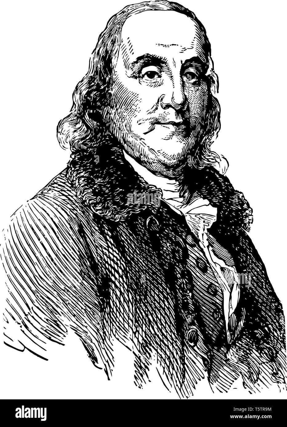 Benjamin Franklin 1706 à 1790, il a été polymathe auteur politicien imprimante inventeur de la Franklin stove baguette d'allumage et verres bifocaux et l'un des th Illustration de Vecteur