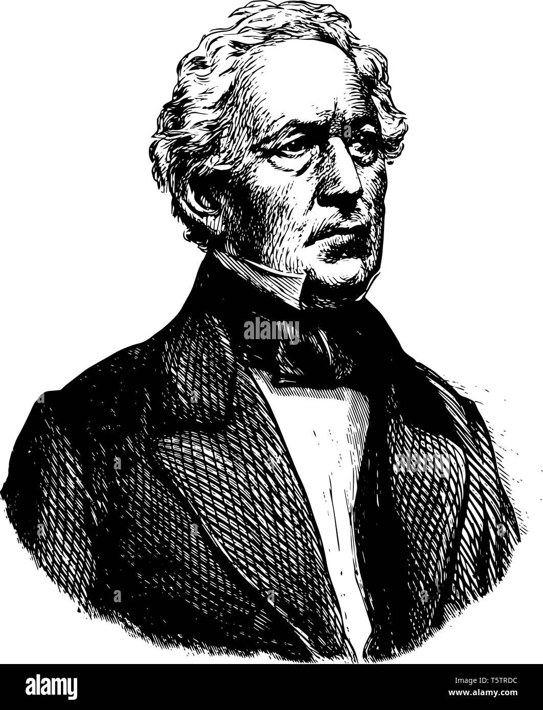 Edward Everett 1794 à 1865, il était un homme politique américain, sénateur américain orator Éducateur Pasteur le 15e gouverneur du Massachusetts et United States sec Illustration de Vecteur