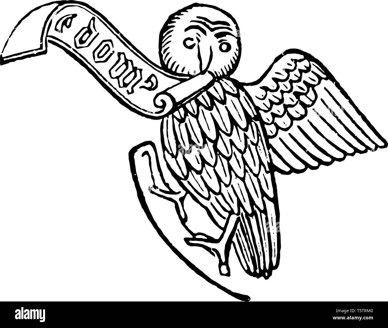 C'est un groupe de mots qui représentant les syllabes vintage dessin ou gravure illustration. Illustration de Vecteur