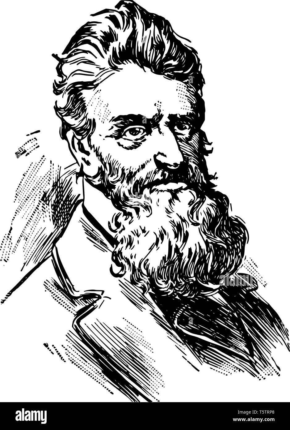 John Brown de 1800 à 1859, il était un abolitionniste américain il a mené un raid sur le manège militaire fédéral de Harpers Ferry pour lancer un mouvement de libération en 1858 v Illustration de Vecteur
