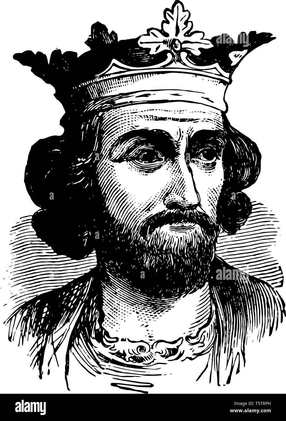 Edward Longshanks (J), il était le roi de l'Angleterre de 1272 à 1307, affiche le dessin des lignes ou une gravure illustration Illustration de Vecteur