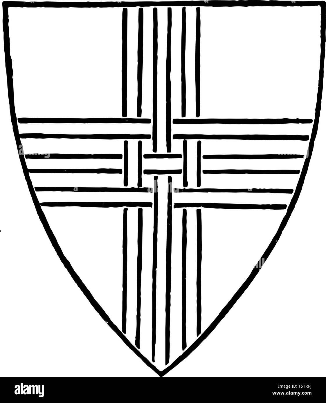3 croix à parted est une forme de dessin Ligne vintage triathlon gravure ou illustration. Illustration de Vecteur