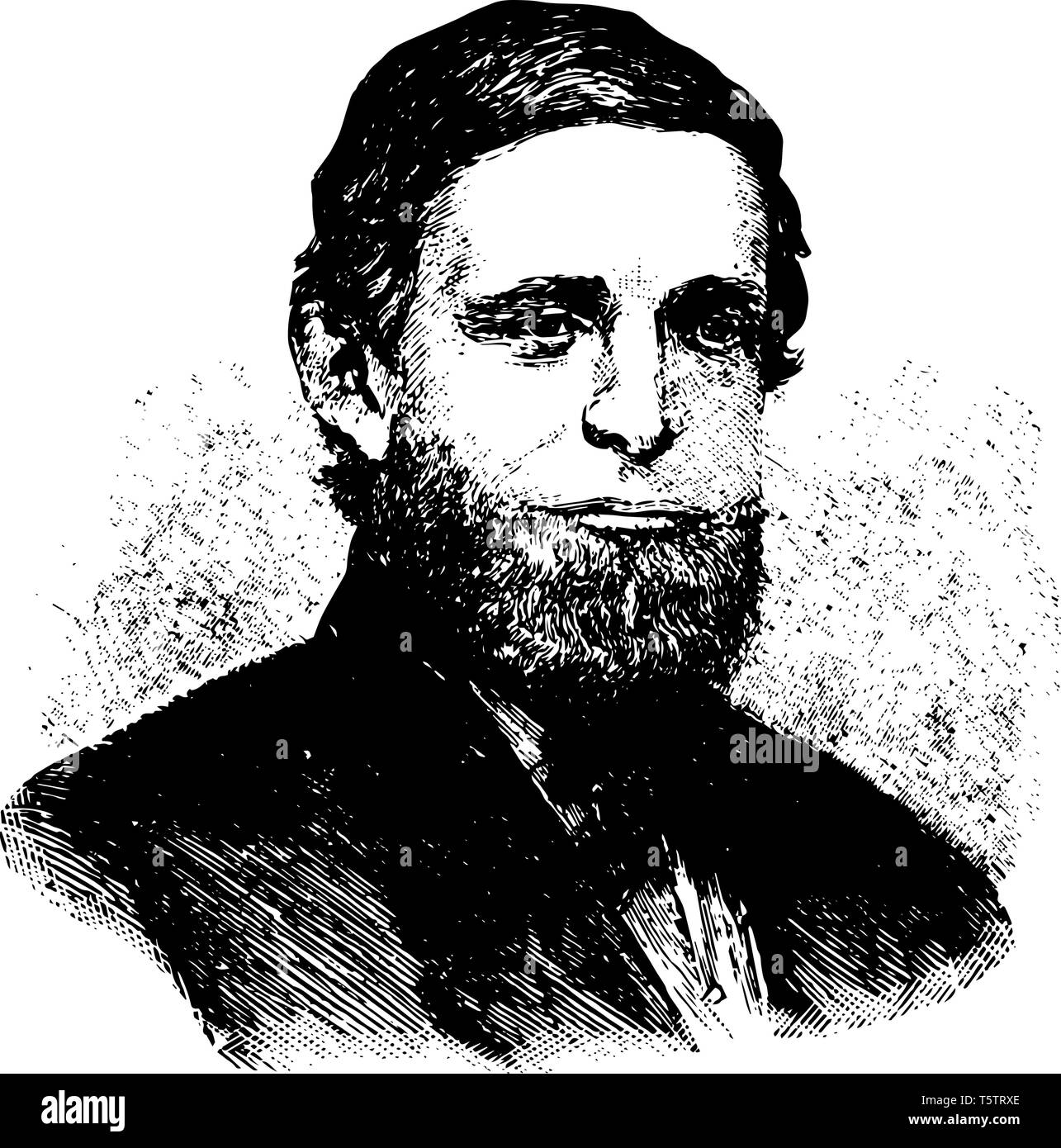 Schuyler Colfax 1823 à 1885 il était journaliste d'affaires et politicien de Indiana le président de la chambre des représentants des États-Unis et le vice-pré Illustration de Vecteur