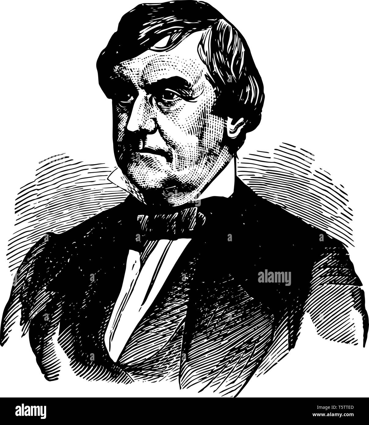 Le général Joseph Holt 1807 à 1894, il a été un des chefs de file de l'administration de Buchanan et de Juge-avocat général de l'United States Army vintage l Illustration de Vecteur