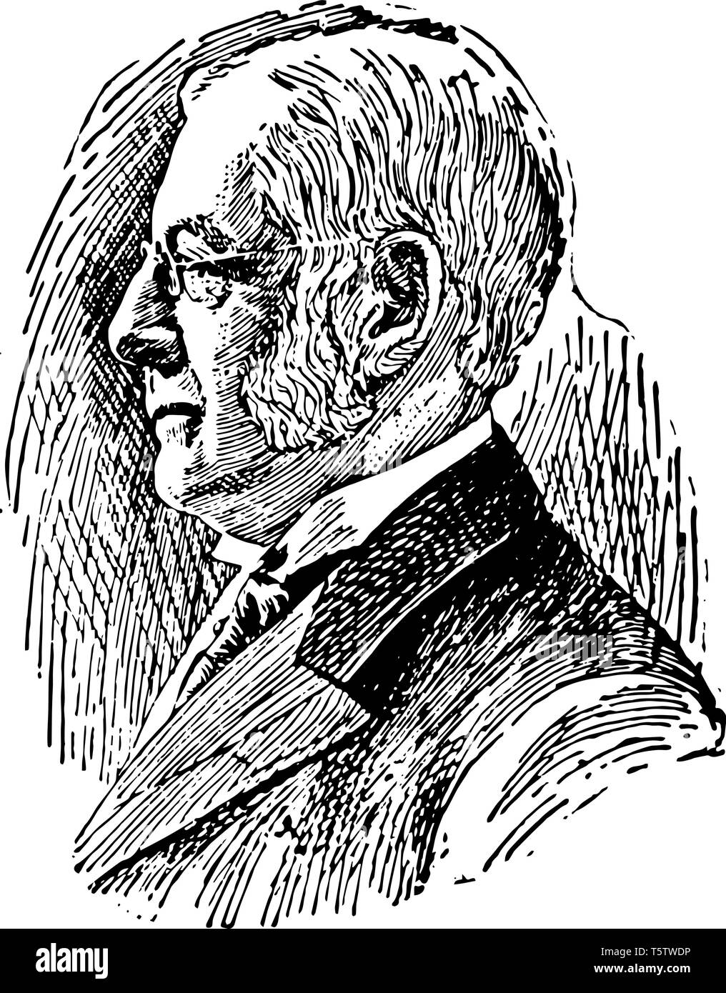 Charles William Eliot 1834 à 1926, il a été un éducateur américain et 21e président de l'Université Harvard de 1869 à 1909 vintage dessin ou d'engr Illustration de Vecteur