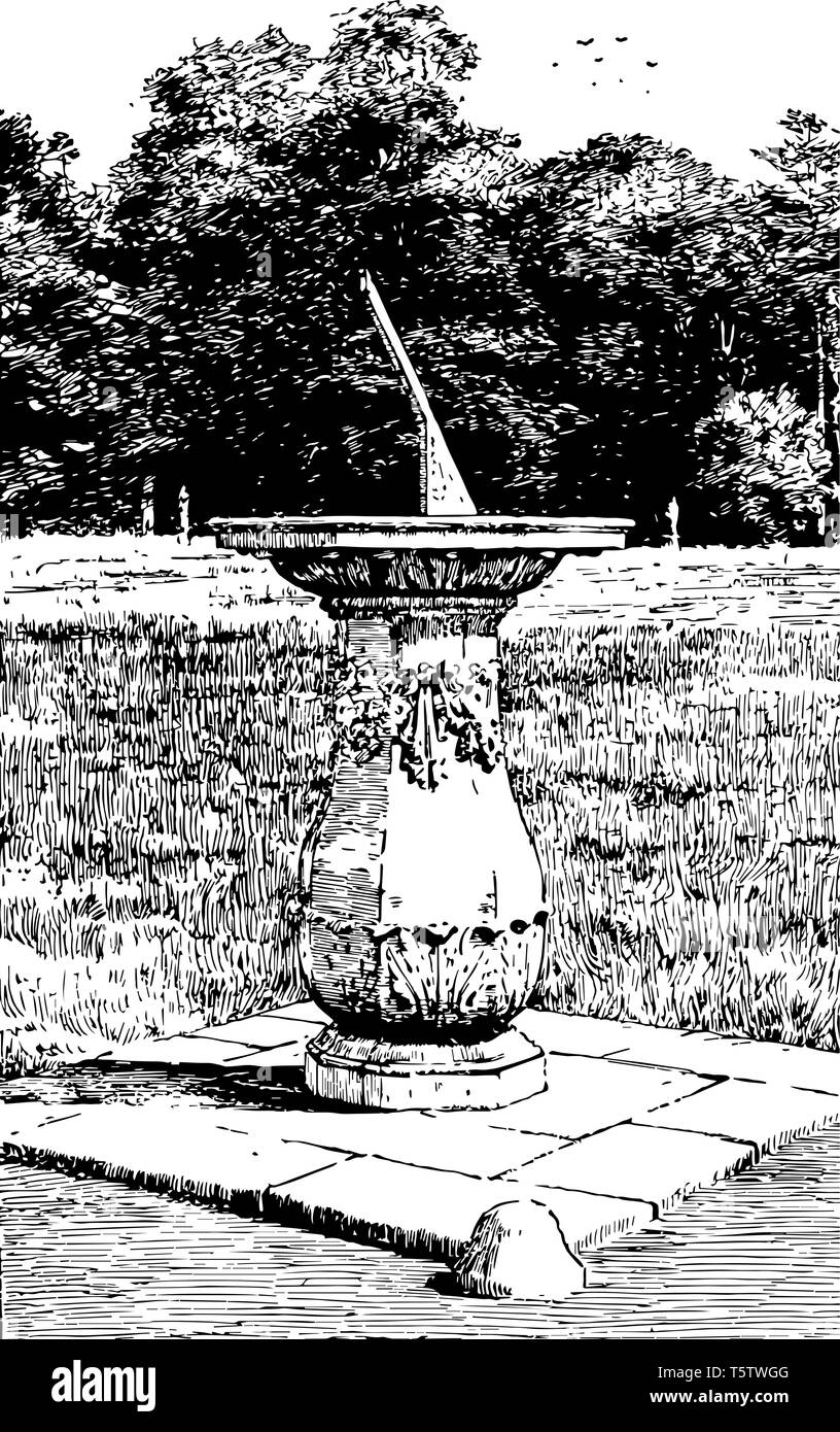 Le Jardin est un l'un des nombreux dessins de jardins, il comprend une structure claire et des formes géométriques et principe d'imposer l'ordre sur la nature vint Illustration de Vecteur