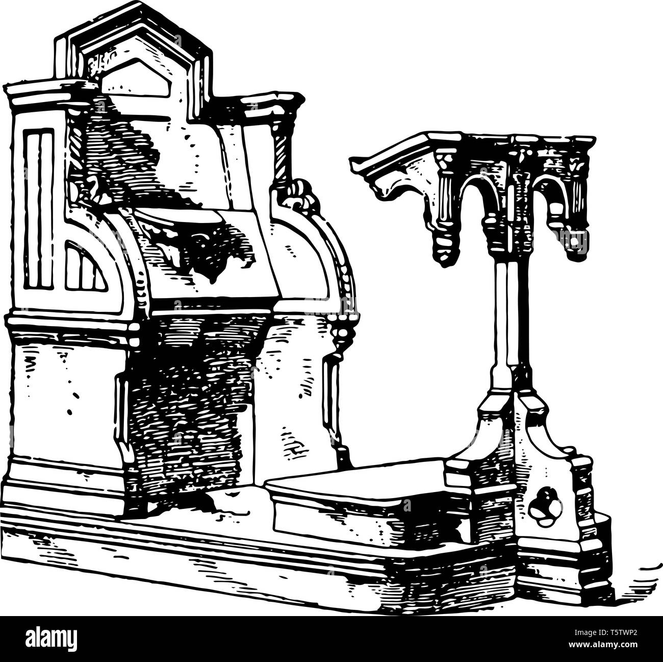Le bénitier du 16ème siècle est un navire qui contient de l'eau sainte vintage dessin ou gravure illustration. Illustration de Vecteur Le bénitier du 16ème siècle est un navire qui contient de l'eau sainte vintage dessin ou gravure illustration. Illustration de Vecteur